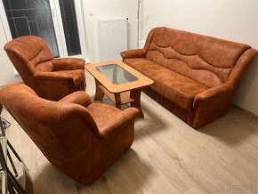 Rozkládací sedací souprava + konferenční stolek