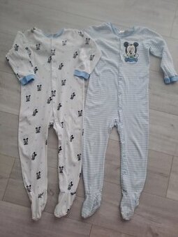 2 overaly/pyžama H&M, vel.98 s Mickey Mousem