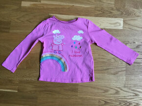 Růžové triko dlouhý rukáv Peppa Pig vel. 18-24m - 1