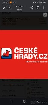 Celofestivalová + kemp, dvě vstupenky
