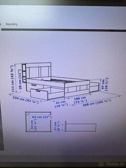 Moderní krásná postel s úložnými prostory