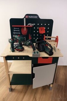 Dětský ponk herní parkside, dřevěný s nářadím