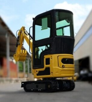 kabinový bagr,. pásový bagr, minibagr s kabinou