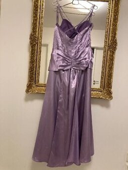 Plesové saténové vyšívané šaty - na větší prsa - Vel. S/M