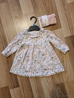 Jarní bavlněné šaty s kytičkami F&F, vel. 74