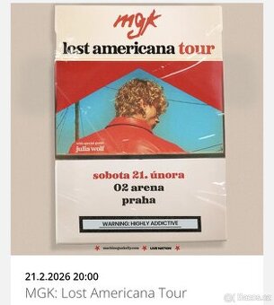 MGK Lost American Tour - VIP klubové patro 2ks