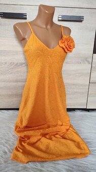 Oranžové šaty - S/M - Nové