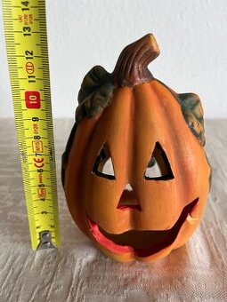 Keramický svícen - veselá strašidelná dýně