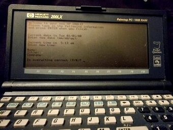 PC pocket HP 200 LX 1MB RAM stav nového