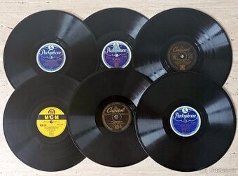 Starožitné šelakové gramodesky americký jazz, swing