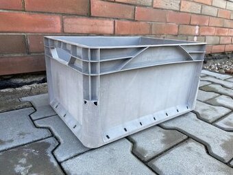 Plastové bedýnky šedé, 20 l, 400 x 300 x 220 mm