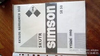 Katalog náhradních dílů skútr Simson SR 50