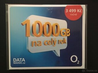 SIM karta O2 Datamanie 1000 GB na rok již v ceně