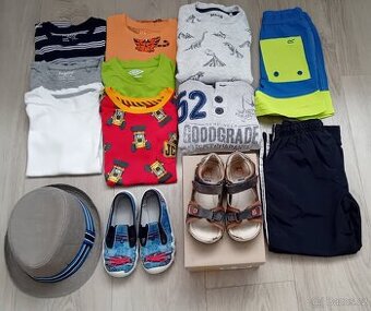 Balík oblečení chlapec velikost 104-110 + 2x boty