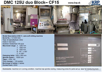 DMG DMU 125U duo block