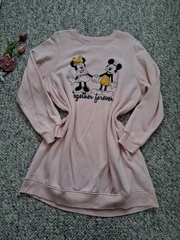 Světle růžová dlouhá mikina Minnie a Mickey Mouse vel.L