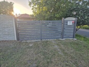 Dvoukřídlá brána s brankou