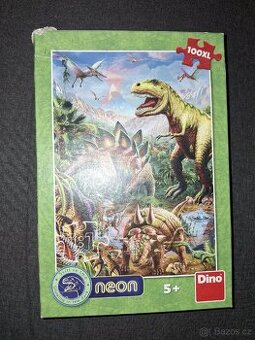 Puzzle Svět dinosaurů neon 100 dílků - svítí ve tmě
