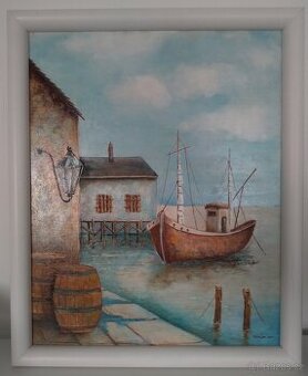 OBRAZ RUČNĚ MALOVANÝ , 45×55 cm r.2000