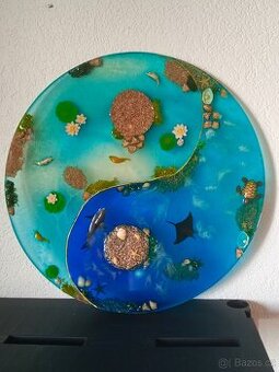 Epoxidová dekorace Yin Yang 40cm - závěsná