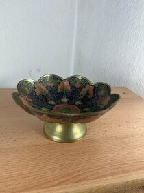 Mosazná miska Indie motiv páv