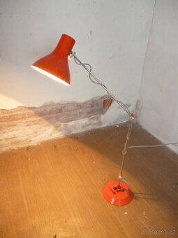 RETRO LAMPA – Sytě červená, 70. léta "Husí krk"