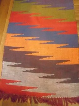 Zajímavý Starý ART Ručně Tkaný Designový dlouhý Koberec