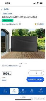 Boční markýza Livarno Home (NOVÉ, NEROZBALENÉ)