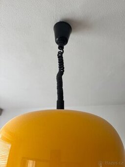 Závěsná retro lampa Meblo – žlutá, Space Age (70. léta)