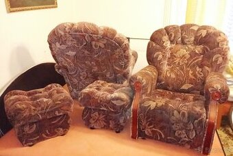 2x křeslo a 2x taburet 90. leta zdarma v Praze