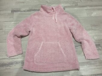 Krásná plyšová růžová mikina