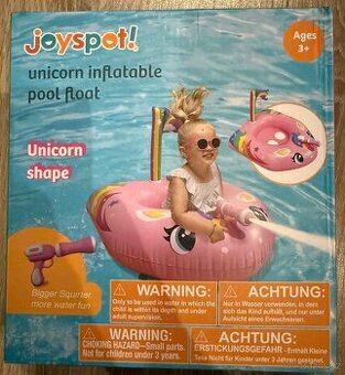 Dětský nafukovací kruh jednorožec se stříkací pistolkou