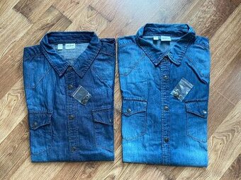 Nové pánské jeans košile John Baner s dl. rukávem - 41/42