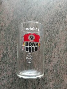 retro skleničky Bona, dvě staré silnostěnné