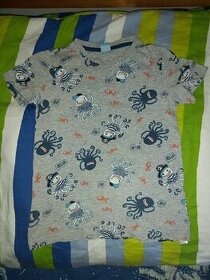 Chlapecké tričko vel. 122 s chobotnicemi