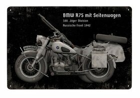plechová cedule - BMW R75 - 100. Jäger-Division - 1