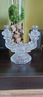 Krásný starožitný Art Deco svícen/Glassworks Libochovice