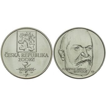 Pamětní stříbrná mince J. Thomayer 200 Kč běžná kvalita a C.