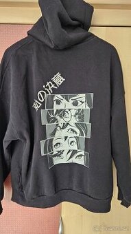 Dívčí černá mikina CROPP Anime M oversized - 1