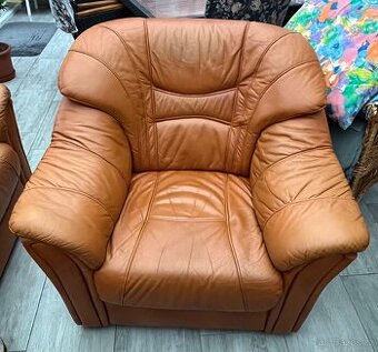 Kožená sedačka+ 2x křesla