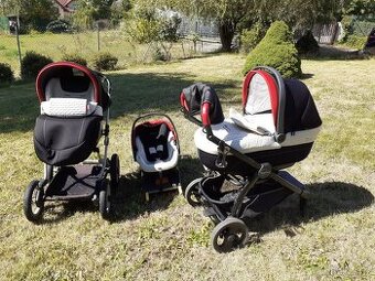 Kočárek kombinace Peg Perego korba, sporťák+2 podvozky