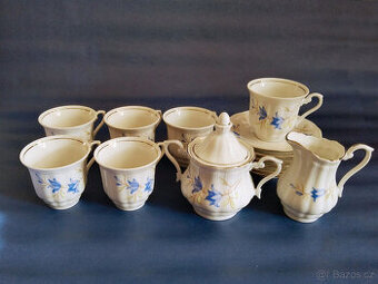Čajová souprava, dekor modré zvonky