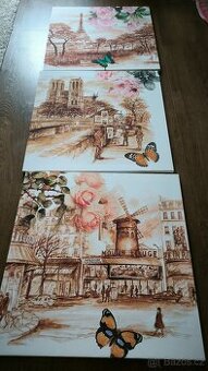 obraz na plátně, motiv Paříž 3x