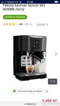 Nový pákový kávovar sencor