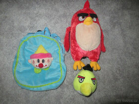 Set 2 plyšáků Angry Birds + malý batůžek