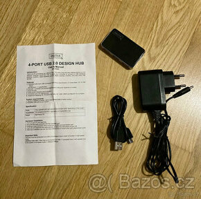 USB Hub Digitus 4-port USB 2.0 s napájecím adaptérem