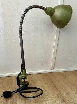 Stará INDUSTRY lampa k připevnění ke stolu polohov FUNKČNÍ - 1
