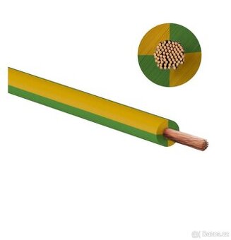 Vodič kabel CYA H07V-K 6 mm, zeleno žlutý [CYA H07V-K 6]