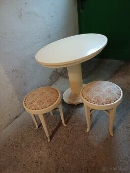 RETRO  stůl  a stoličky