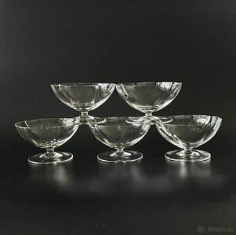 5x starožitná sklenice 100ml na sekt a dezert